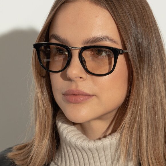 🕶️ New Saint Laurent SL753 003 Sunglasses - Black/Silver Frame, Yellow Lenses - Picture 1 of 10